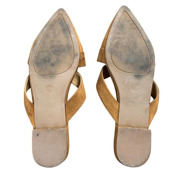 Rekayla Womens Size 7 Chestnut Brown Faux Suede Closed Pointy Toe Mules Shoes - Picture 7 of 7